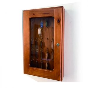 Armário de madeira tingida para chaves - QMCX-T